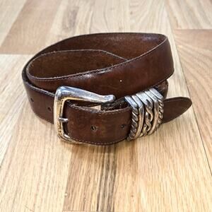Vintage Brighton women's Brown Leather Dress Belt size Med